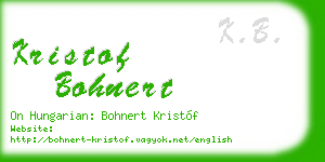 kristof bohnert business card