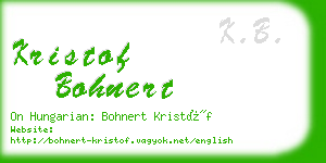 kristof bohnert business card